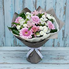 Букет цветов из:  Герберы, Альстромерии и Хризантемы в Новобелокатай