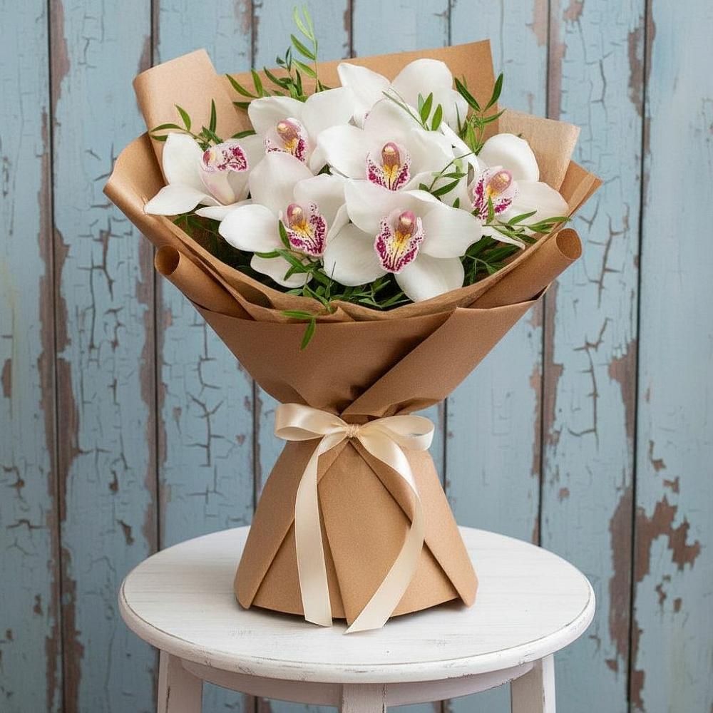 Букет цветов из: Орхидеи и Розы в Новобелокатай