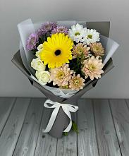 Букет цветов из:  Розы, Герберы и Хризантемы #REPLACE_PRED# Новобелокатай