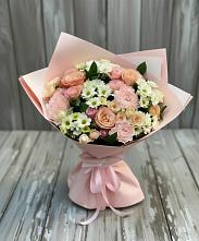 Букет цветов из:  Гвоздики, Розы и Хризантемы в Новобелокатай