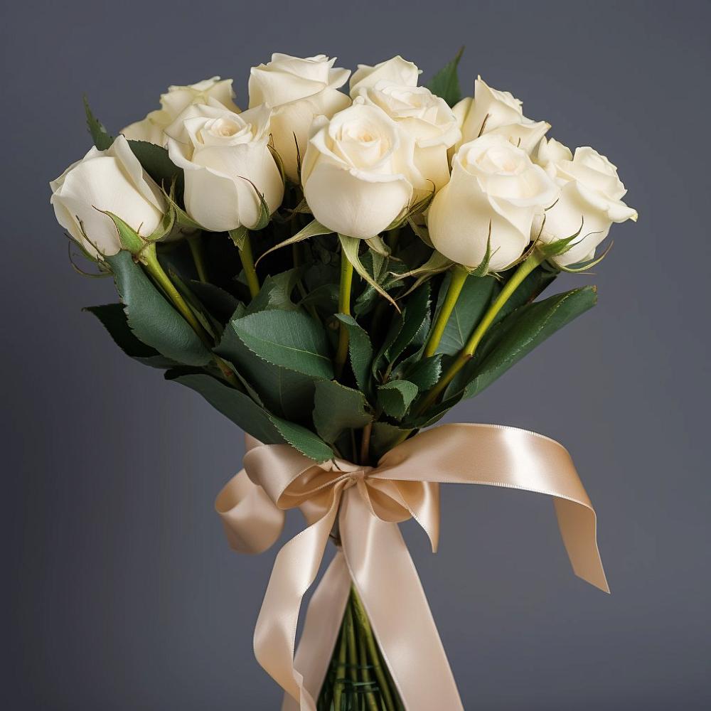 Букет 11 Белых роз в Новобелокатай