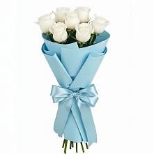 Букет 7 белых роз Проуд в Новобелокатай