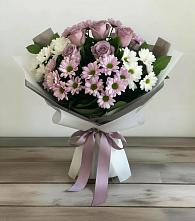 Букет цветов из:  Хризантемы и Розы в Новобелокатай