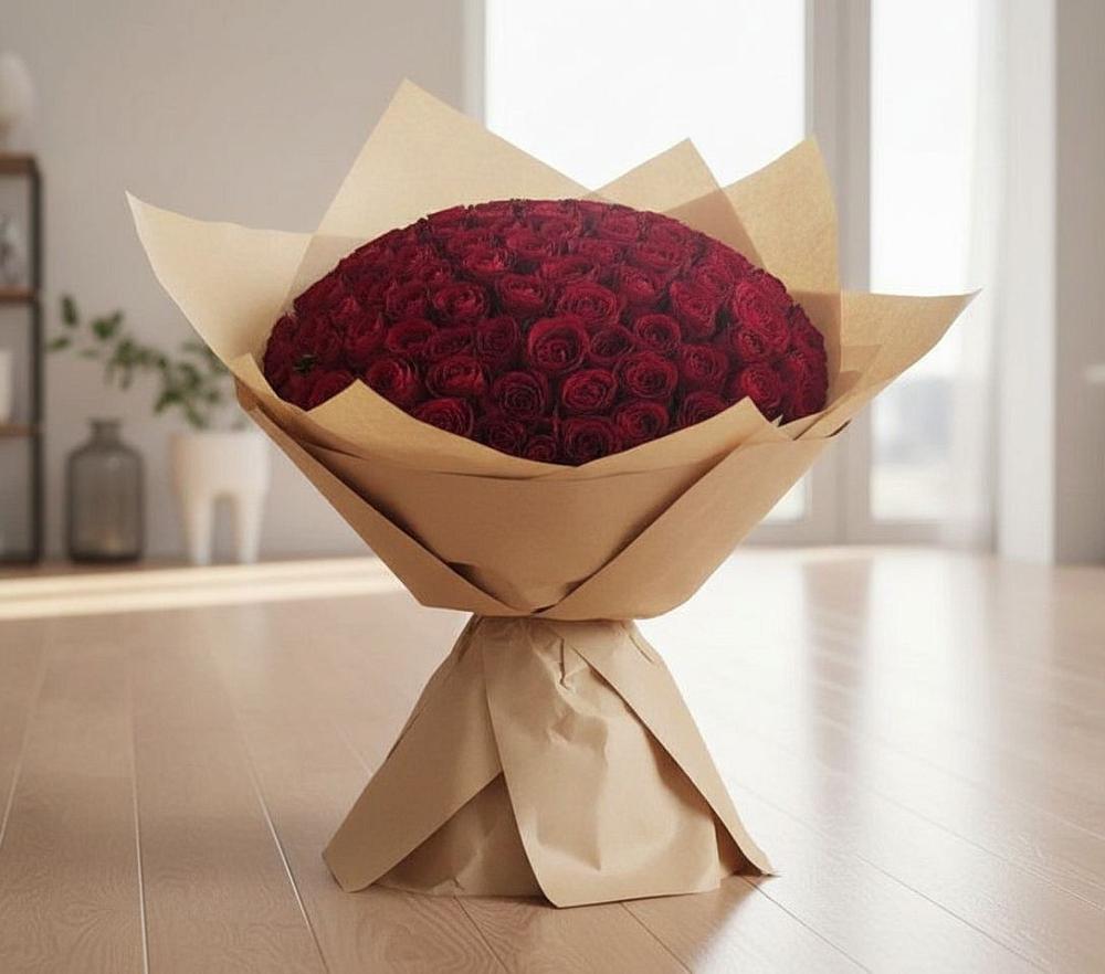 Букет 101 Красная роза в Новобелокатай