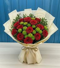 Букет цветов из:  Розы и Хризантемы в Новобелокатай