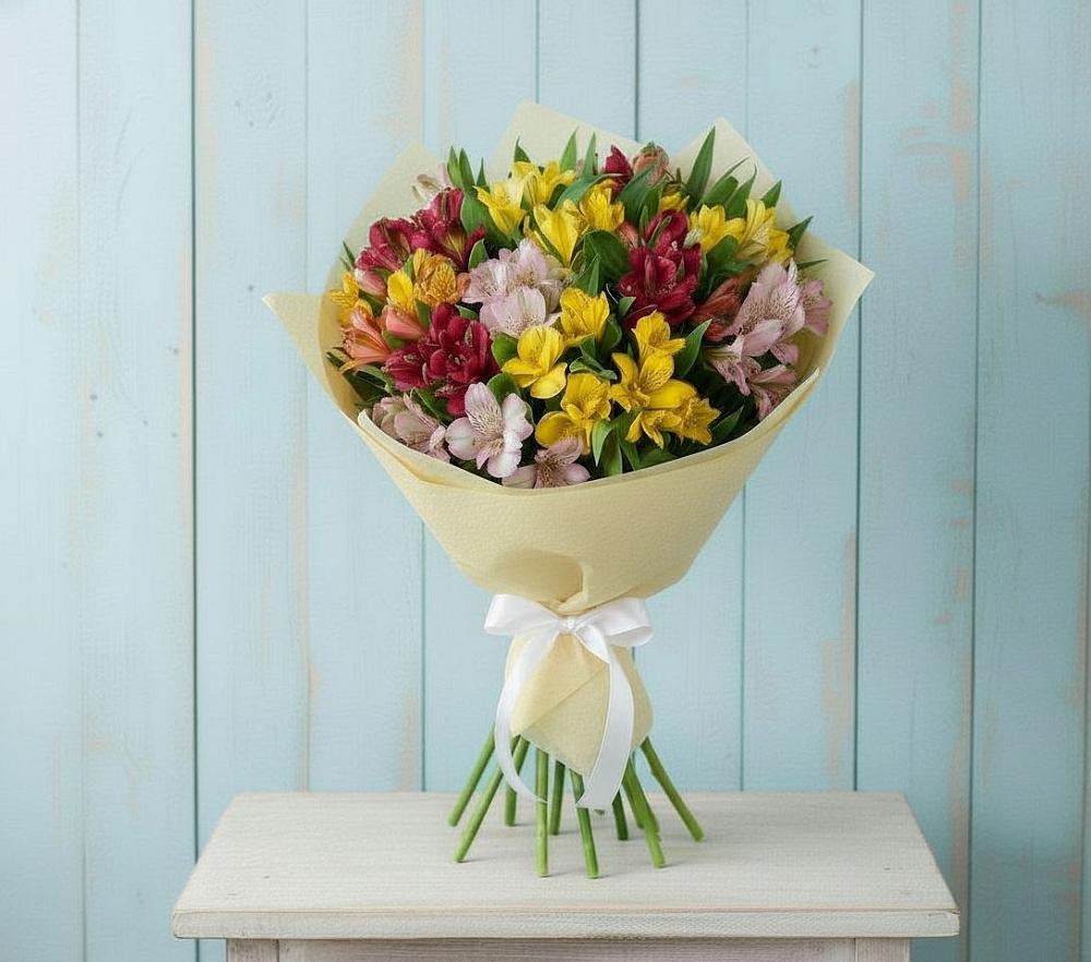 Букет цветов из: Альстромерии в Новобелокатай