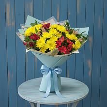 Букет цветов из:  Альстромерии и Хризантемы в Новобелокатай