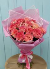 Букет 15 Розовых роз Равель в Новобелокатай