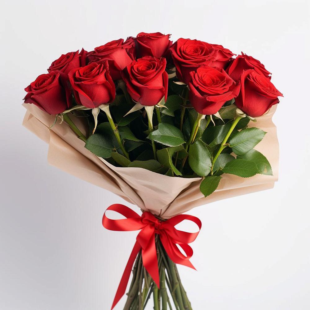 Букет 11 Красных роз Эдлесс Лав в Новобелокатай
